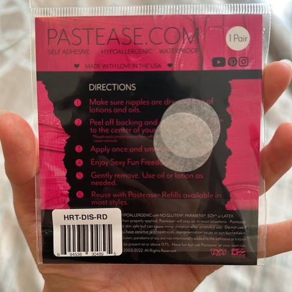 NWT Valentines Day heart nipple pasties + body stickers - Picture 5 of 5